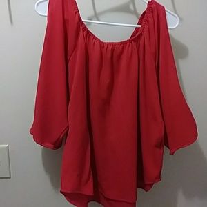 Womans red top